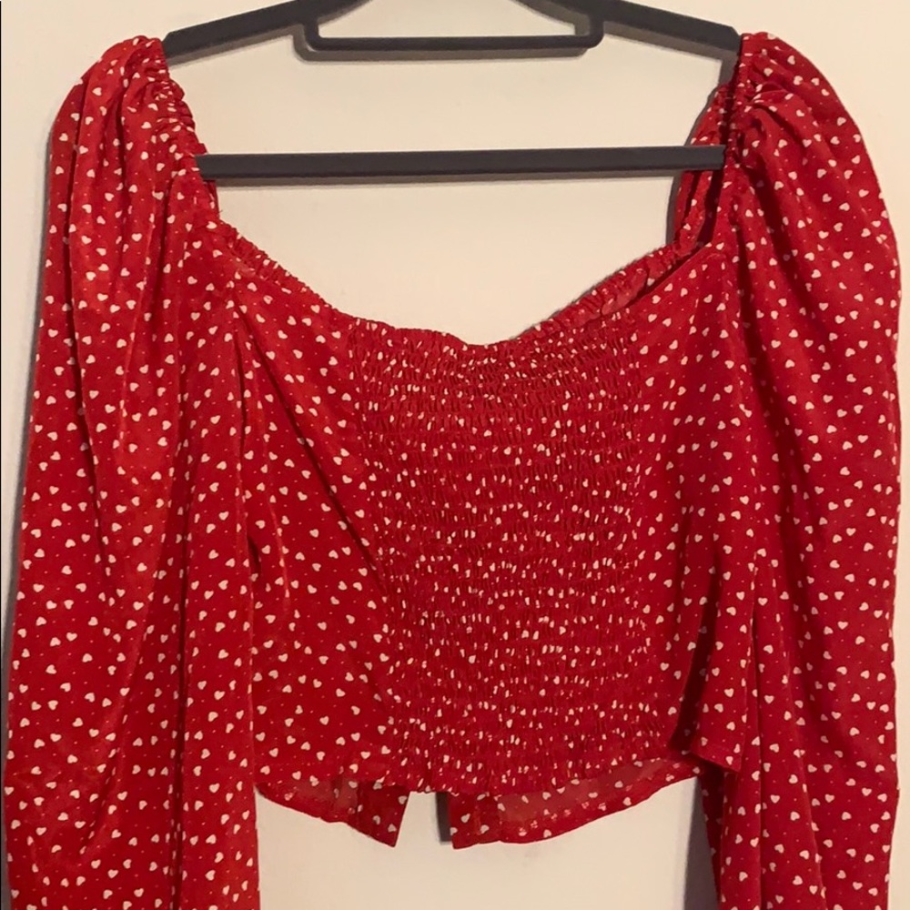 Heart Patterned Crop Top - image 3